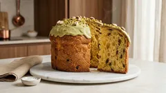Panettone fatto in casa con crema di pistacchio: soffice, alto e con copertura golosa