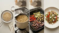 Insalata di quinoa con verdure grigliate e feta: fresca, saziante e pronta in anticipo