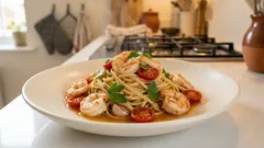 Linguine agli scampi con pomodorini: il trucco della mantecatura per un sugo che avvolge